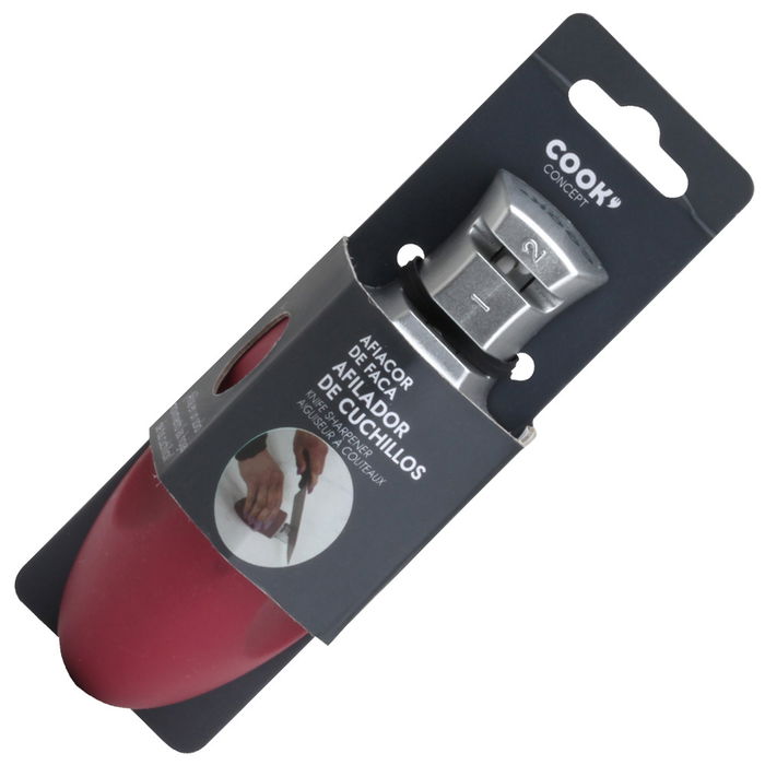 Cook Concept Afilador de Cuchillos para Acero con Doble Afilado (Hoja Pequeña/Grande) - 5x13 cm