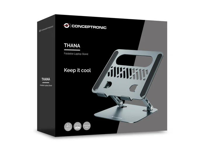 Conceptronic THANA10G Soporte para Portátil Plegable Gris 17 pulgadas