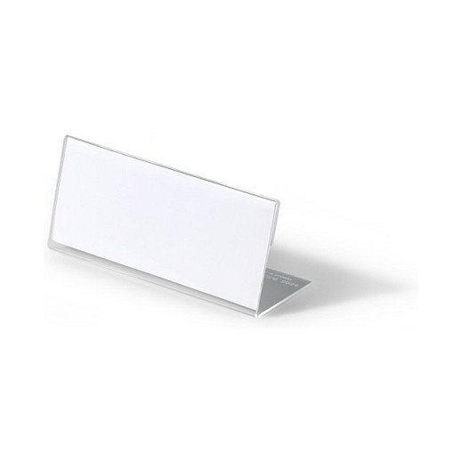 Durable Placas de identificación de mesa de acrílico transparente 61x150mm, 10 unidades