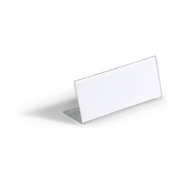 Durable Placas de identificación de mesa de acrílico transparente 61x150mm, 10 unidades