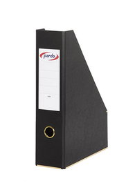 Revistero Carton Pardo Forrado Extra 80Mm Negro