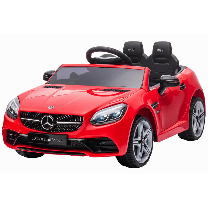 Tachan Coche de Batería Mercedes-Benz SLC 12V Rojo con Licencia, Doble Motor, Luces, Sonidos y USB