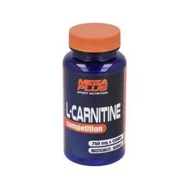 MEGA PLUS L-Carnitina 50 Comp. Masticables con Coenzima Q10 y Vitamina E - Suplemento para Energía y Rendimiento Deportivo