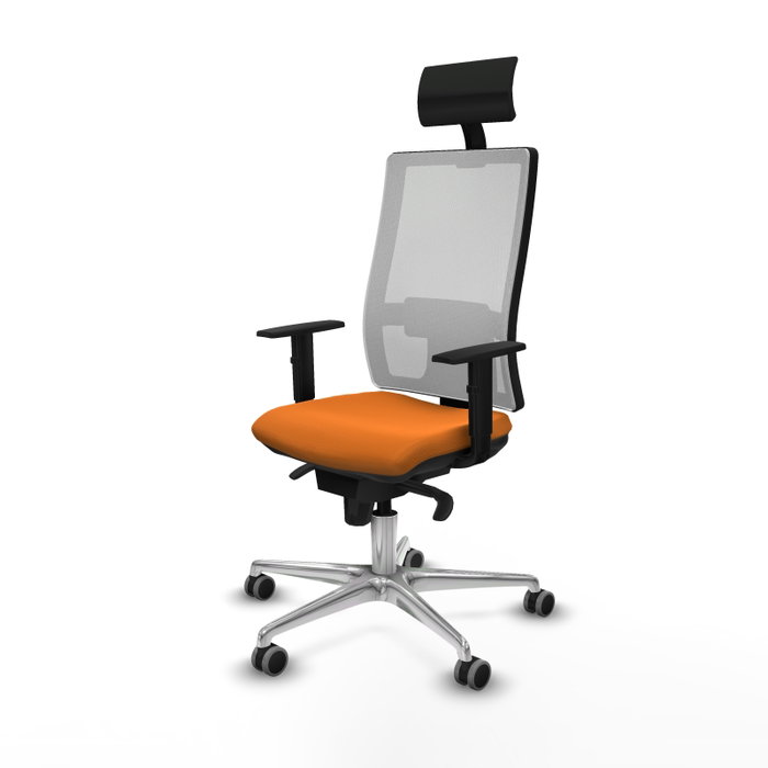 PIQUERAS Y CRESPO Silla de oficina Horna Naranja y Blanco con mecanismo Sincro PIQUERAS Y CRESPO Silla de oficina Horna Naranja y Blanco con mecanismo Sincro
