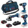 Bosch Professional 0615990N31 Pack 3 Herramientas 18V GSB/GDX/GWS con 2 Baterías 5.5AH, Cargador y Bolsa
