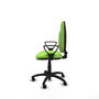 Silla de oficina Algarra con mecanismo Contacto permanente básico tapizada con Tela color Pistacho. Equipada con Base poliamida negra, Brazos fijos y Ruedas de parqué