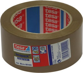 TESA TAPE, S.A. Pack de 6 rollos de cinta de embalaje PVC Habana rugoso 66mm x 50m