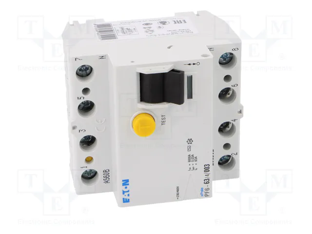 EATON ELECTRIC Interruptor diferencial 63A 30mA 4 polos
