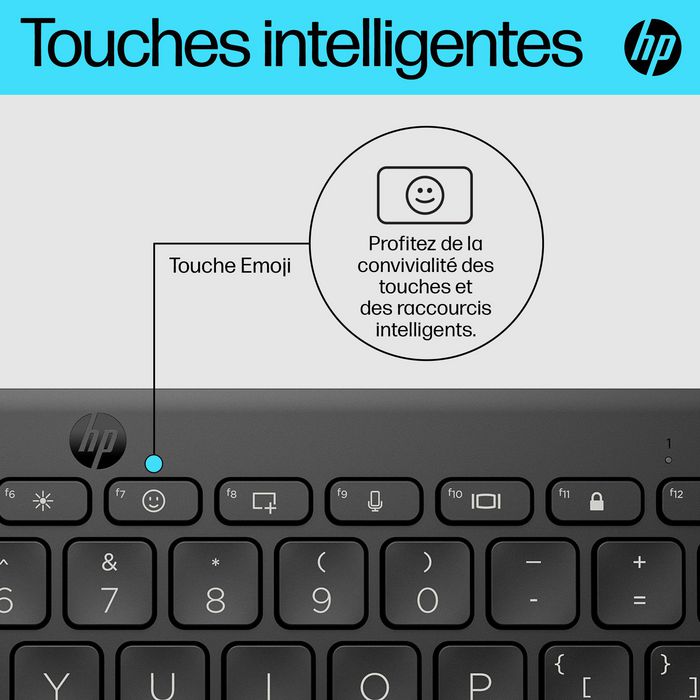 HP Teclado Compacto Inalámbrico Multi-dispositivo (Inglés/Español) - Elegante y Portátil para Hybrid Work