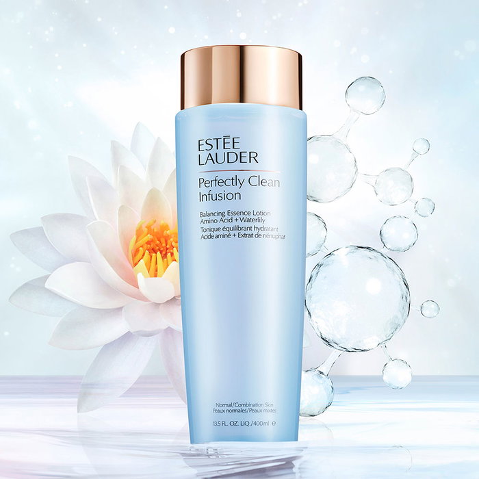 Estée Lauder Perfectly Clean Infusion Balancing Essence Lotion - Tónico Facial Hidratante y Equilibrante para Piel Seca - 400 ml