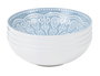 DKD Home Decor Set de 4 Platos de Gres Mandala 24 Azul Esmaltado