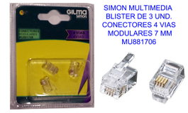 Simon Finstoc Conector Multimedia Modular 4 Vías 7mm MU881706