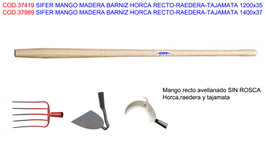 Sifer Mango de Madera Barnizada para Horca, Raedera o Tajamata 1400x37 mm
