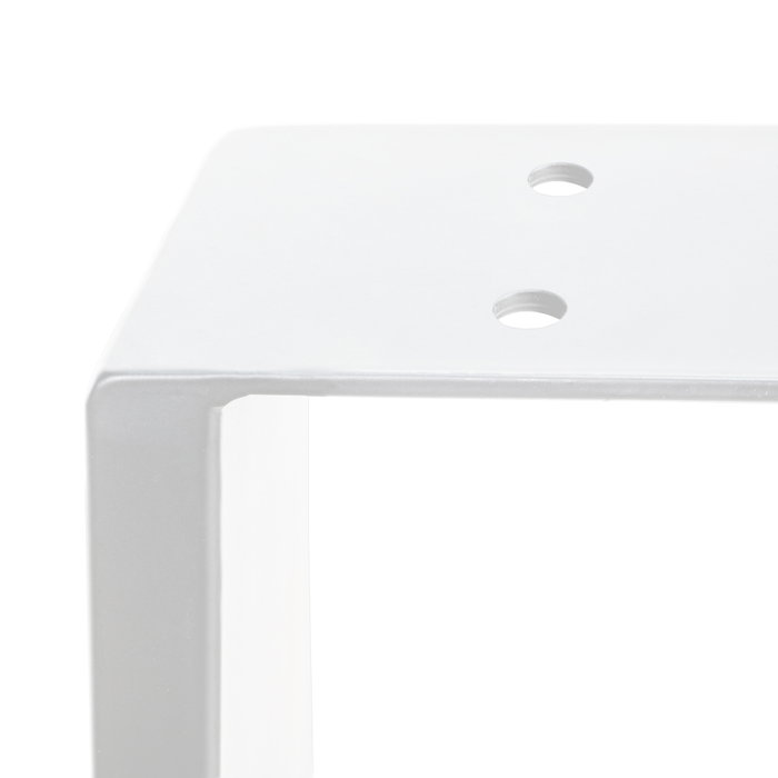 Emuca Juego de patas rectangulares Square para mesa, ancho 600mm, Acero, Pintado blanco