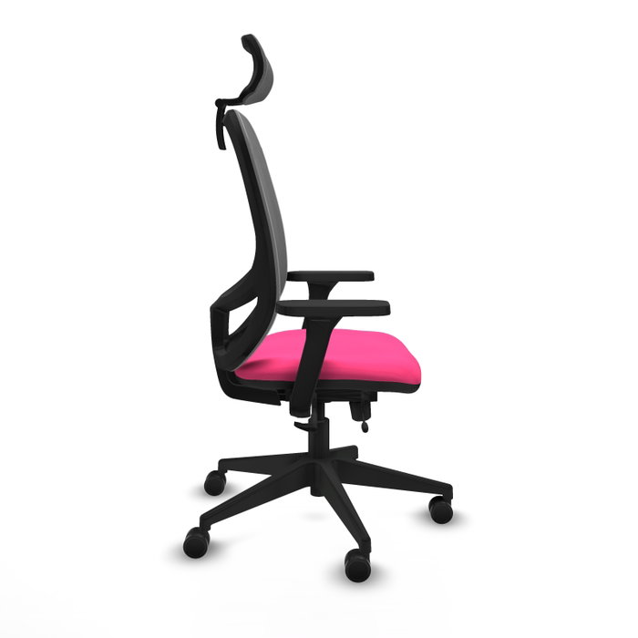 PIQUERAS Y CRESPO Silla de oficina Cilanco con mecanismo Sincro/Traslack, Rosa y Gris