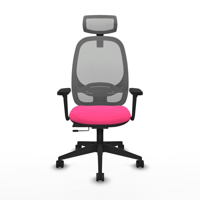 PIQUERAS Y CRESPO Silla de oficina Cilanco con mecanismo Sincro/Traslack, Rosa y Gris