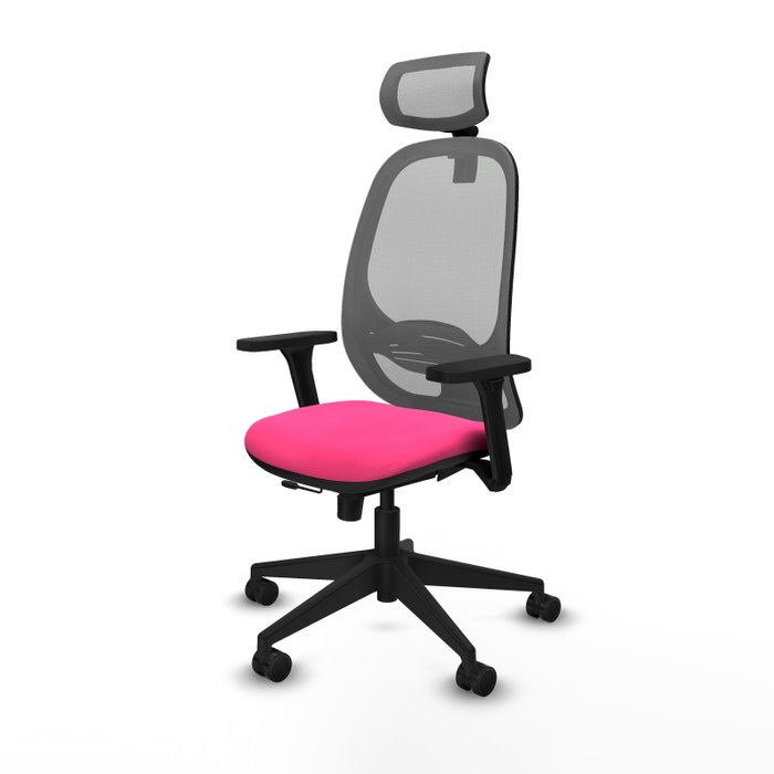 PIQUERAS Y CRESPO Silla de oficina Cilanco con mecanismo Sincro/Traslack, Rosa y Gris