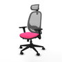 PIQUERAS Y CRESPO Silla de oficina Cilanco con mecanismo Sincro/Traslack, Rosa y Gris