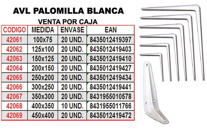 Palomilla Blanca 125x100 1940-3 Palomilla Blanca 125x100 1940-3