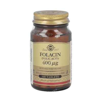 Solgar Folacín Ácido Fólico 400 µg 100 comprimidos Solgar Folacín Ácido Fólico 400 µg 100 comprimidos