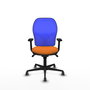 PIQUERAS Y CRESPO Silla de oficina Jorquera con mecanismo Sincro, Naranja y Azul