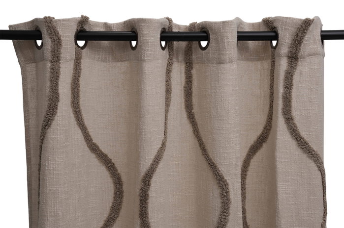DKD Home Decor Cortina Boho Beige 260 x 140 cm (2 Unidades)