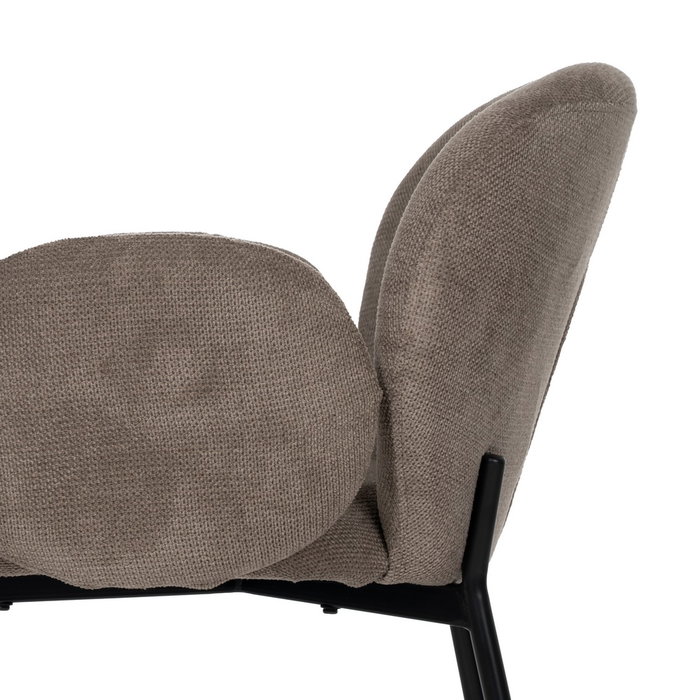 Silla Taupe Tejido-Metal 66 X 60 X 79 cm (Set de 2) Silla Taupe Tejido-Metal 66 X 60 X 79 cm (Set de 2)