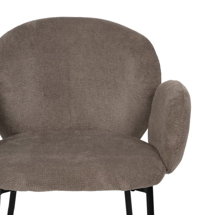 Silla Taupe Tejido-Metal 66 X 60 X 79 cm (Set de 2) Silla Taupe Tejido-Metal 66 X 60 X 79 cm (Set de 2)