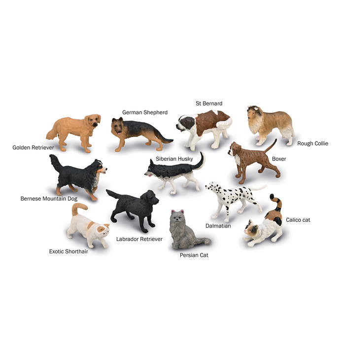 Collecta Tubo de Mini Mascotas - Figuras de Perros y Gatos en Estuche de PVC - A1232 - Edad +3 años