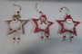 DKD Home Decor Decoración Colgante Estrella MDF Surtido de 3 Colores