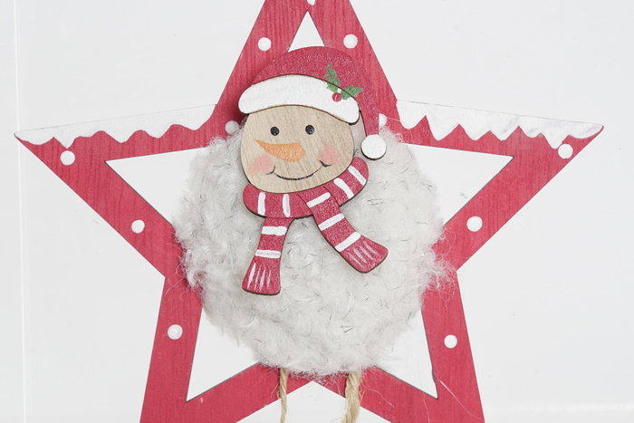DKD Home Decor Decoración Colgante Estrella MDF Surtido de 3 Colores