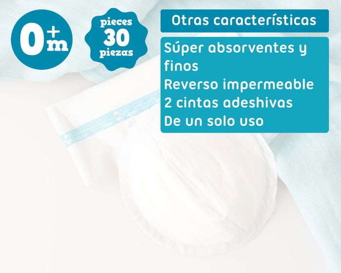 KioKids Discos de Lactancia Absorbentes Súper Finos Impermeables 130mm Algodón Blanco 30 Piezas +0 meses KioKids Discos de Lactancia Absorbentes Súper Finos Impermeables 130mm Algodón Blanco 30 Piezas +0 meses