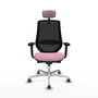 PIQUERAS Y CRESPO Silla de oficina Mardos con mecanismo Sincro/Traslack, Rosa y Negro