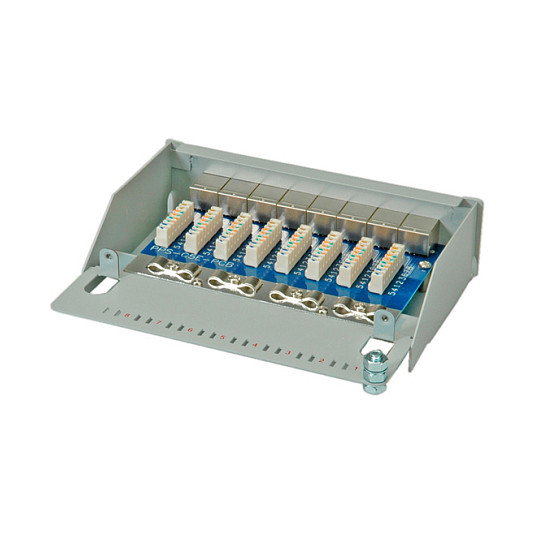 ROLINE Patchpanel 8 Puertos Cat5e Clase D Blindado Gris
