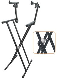 Soporte con Perfil Doble de Dos Alturas para Dos Teclados con Sistema de Seguridad