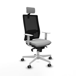 PIQUERAS Y CRESPO Silla de oficina Horna con mecanismo Sincro, Gris claro y Negro