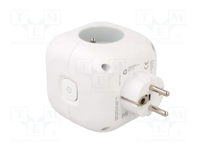 QOLTEC Regleta de alimentación con 3 conectores hembras