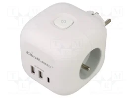 QOLTEC Regleta de alimentación con 3 conectores hembras