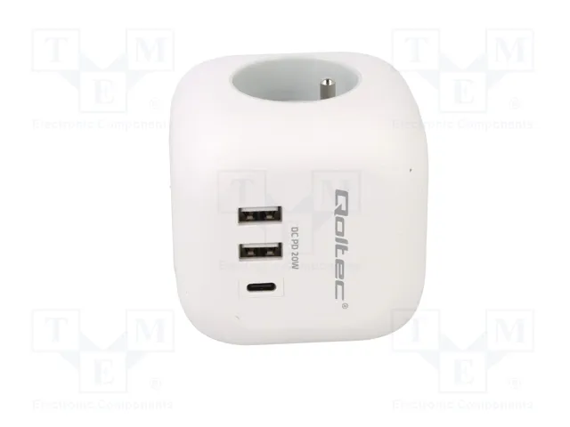 QOLTEC Regleta de alimentación con 3 conectores hembras