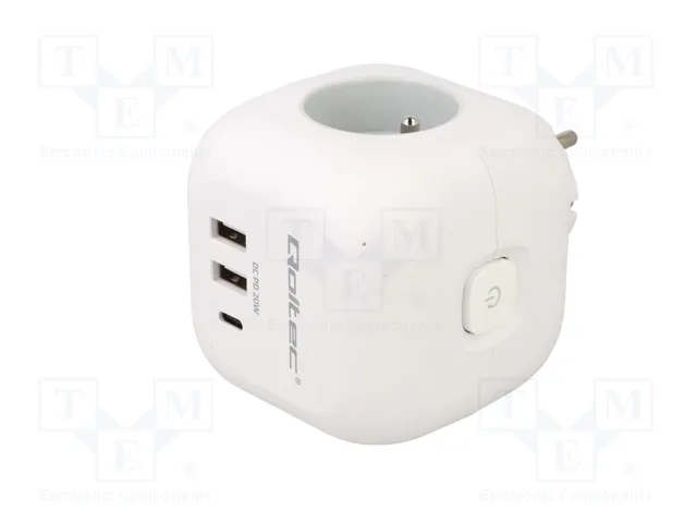 QOLTEC Regleta de alimentación con 3 conectores hembras