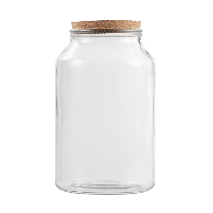 La Mediterranea Tarro de Vidrio con Tapón de Corcho 3800ml (Pack de 4)