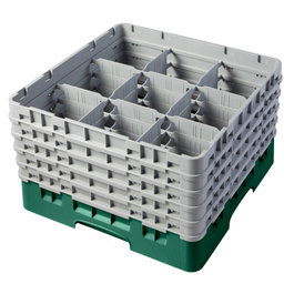 CAMBRO Cesta de lavado de 9 compartimentos, 5 alturas, Gris claro