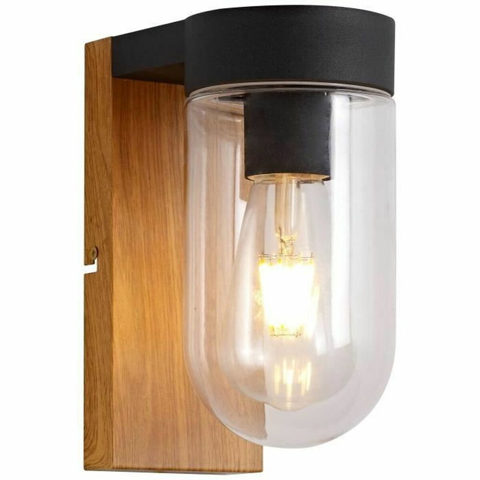 Brilliant Aplique de exterior CABAR - Madera oscura y negro Brilliant Aplique de exterior CABAR - Madera oscura y negro