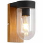 Brilliant Aplique de exterior CABAR - Madera oscura y negro