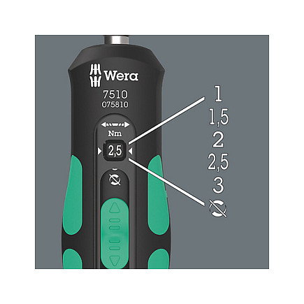 Wera 7510 Kraftform Safe-Torque Speed Destornillador de Par 1-3 Nm Wera 7510 Kraftform Safe-Torque Speed Destornillador de Par 1-3 Nm