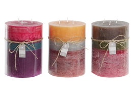 DKD Home Decor Velas de Cera de Parafina Rustik AW Surtidas de 3 Piezas