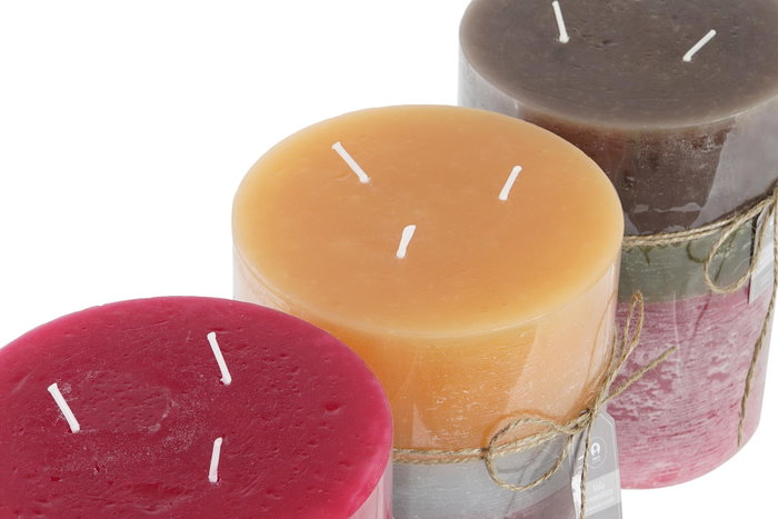 DKD Home Decor Velas de Cera de Parafina Rustik AW Surtidas de 3 Piezas