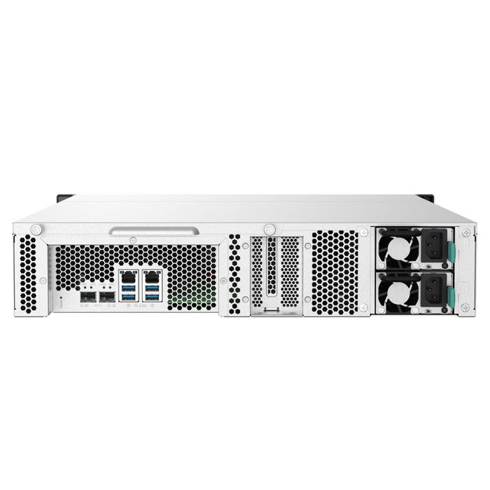 QNAP TS-832PXU-RP - Servidor NAS Rack 2U, 8 Bahías, 4GB DDR4 RAM (ampliable a 16GB), Procesador ARM 4 núcleos, 2x SFP+ 10GbE, 2x 2.5GbE, Fuente Redundante (RPS), QTS