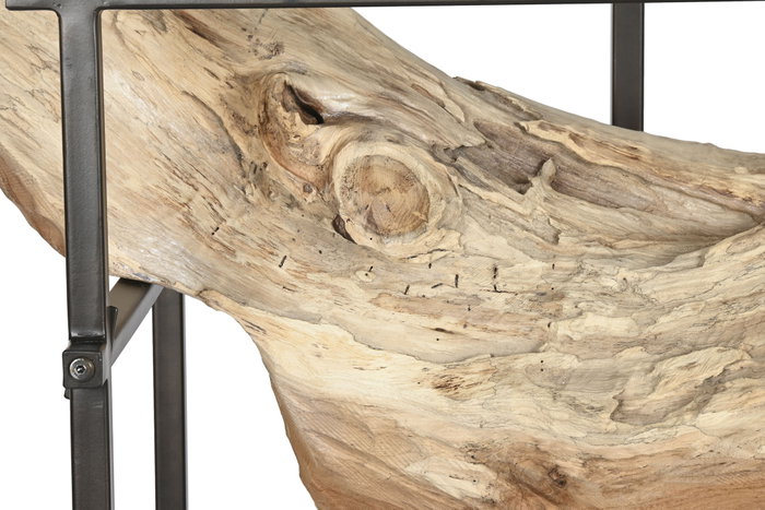 DKD Home Decor Consola de Teca y Hierro Pieza Única Negro y Natural DKD Home Decor Consola de Teca y Hierro Pieza Única Negro y Natural
