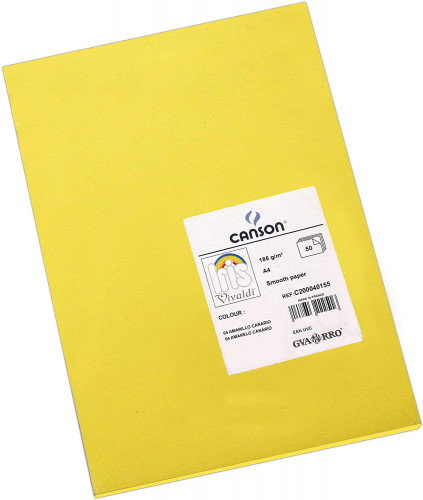Canson Cartulina Iris Amarillo Canario A4 185g Pack 50 Hojas